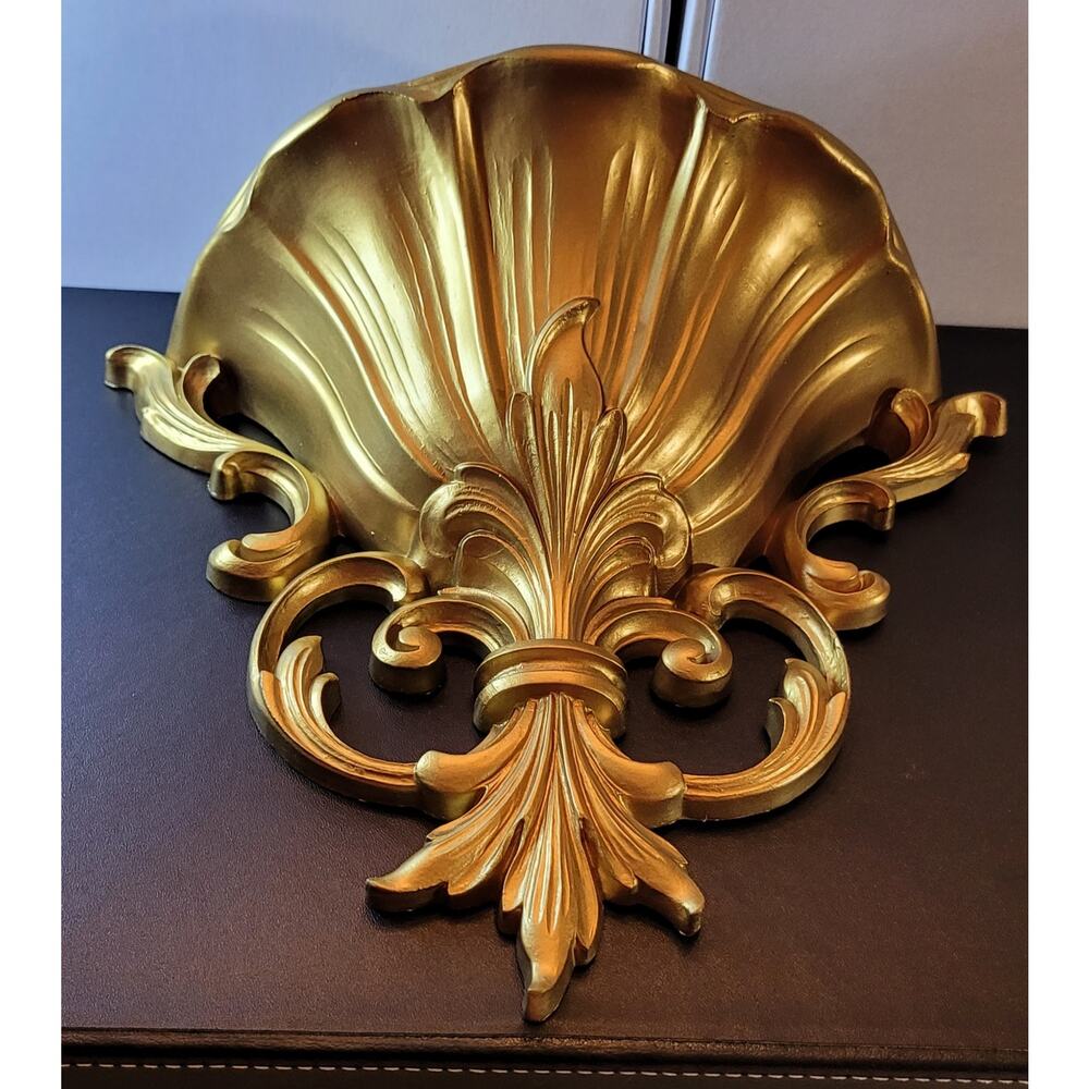 MCM Dart/Syroco/Homeco Gold tone Wall Pocket Planter, 1962, Part #4446